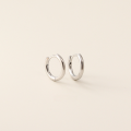 wholesale S925 Sterling Silver Minimalist Korean Plain Circle Round Ear Studs Light Surface Multiple Sizes Stackable Ear Hoops-0-8