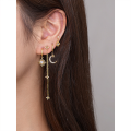 wholesale S925 Sterling Silver Star And Moon Tassel Earrings For Women, Wholesale-0-5