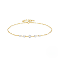 wholesale 18k Gold Plated S925 Sterling Silver Row Zircon Bracelet, Korean Style, Simple And Elegant, Versatile-0-0