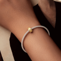 wholesale Gold-plated  Auspicious Swastika Pattern Silicone Bead S925 Silver Bracelet-0-3