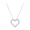 wholesale S925 sterling silver heart-shaped moissanite necklace for women MSN019-0-2