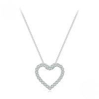 wholesale S925 sterling silver heart-shaped moissanite necklace for women MSN019-undefined