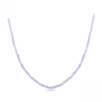wholesale 925 Sterling Silver Natural Lavender Amethyst Round Beaded Strand Necklace For Women-undefined