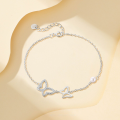 wholesale 925 Sterling Silver French Openwork Butterfly Flying Bracelet For Women With Luxury Micro-set Zirconia-0-1