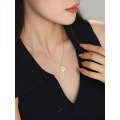 wholesale S925 Sterling Silver Women's Vintage Zircon Zircon Necklace With Irregular Texture And Asymmetric Design-0-2