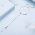 wholesale "S925 sterling silver plated white gold butterfly tassel bracelet fashion work accessory"-0-1