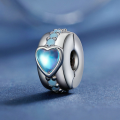 wholesale Sterling Silver S925 Magic Heart Spacer Bead Bracelet with Silicone Beads-0-2