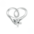 wholesale Sterling Silver Oxidized Beaded Bracelet Minimalist Heart Love Knot Design-0-1