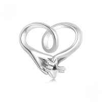 wholesale Sterling Silver Oxidized Beaded Bracelet Minimalist Heart Love Knot Design-undefined