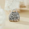 wholesale S925 sterling silver rose bead bracelet flower charm jewelry-0-1