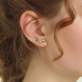 wholesale S925 Sterling Silver Wholesale Women's Earrings With Green Zircon, Irregular Design For Luxurious Style-0-2