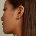 wholesale 925 Sterling Silver Turquoise Evil Eye Hoop Earrings For Women-0-1