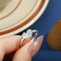 wholesale Sterling silver teardrop zircon heart-shaped ring, high-end S925 silver rings-0-2