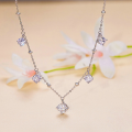 wholesale S925 Silver 1ct Shining Moissanite Clavicle Chain Necklace Light Luxury-0-2