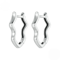 wholesale Sterling silver s925 minimalist wave-shaped ear cuffs, stylish hoop earrings for women-0-4