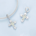 wholesale Vintage vine luminous cross beads, s925 sterling silver luminous stone loose beads-0-3