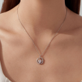 wholesale S925 Silver Moebius 1CT Moissanite Necklace, Elegant Light Luxury Choker-0-3