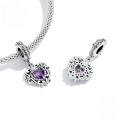 wholesale "S925 sterling silver heart-shaped beads, love series, DIY jewelry charms"-0-1