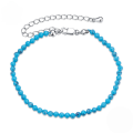 wholesale 925 Sterling Silver Turquoise Beaded Anklet For Women-0-0