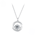 wholesale S925 Silver Moebius 1CT Moissanite Necklace, Elegant Light Luxury Choker-0-0