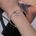 wholesale Sterling Silver S925 Sun Moon Stars Pendant Bracelet with Zircon Opal-0-2