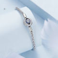 wholesale Sterling Silver 925 Evil Eye Bead Charm Bracelet, Minimalist Chain for Women-0-1