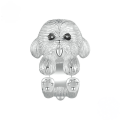 wholesale S925 sterling silver platinum-plated cute teddy bear charm bead bracelet dog beads-0-0