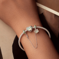 wholesale 925 Sterling Silver Green Clover Opal Butterfly Dangle Bracelet Charm For Women-0-2