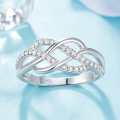 wholesale Sterling silver S925 textured twisted rope design ring-0-3