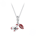 wholesale 925 Sterling Silver Red Football Ball Jersey Number 13 Dangle Charm For Bracelet-0-4