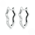 wholesale Sterling silver s925 minimalist wave-shaped ear cuffs, stylish hoop earrings for women-0-0