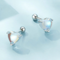 wholesale 925 Sterling Silver Blue Heart Cubic Zirconia Stud Earrings For Women-0-2