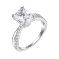 wholesale Sterling silver S925 ring, 7*9 3ct 5A cubic zirconia butterfly bow knot, luxury style-0-1