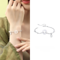 wholesale 925 Sterling Silver White Chalcedony Peace Buckle Bracelet For Women-0-3