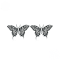 wholesale 925 Sterling Silver Black Plated Butterfly Stud Earrings For Women Vintage Jewelry-0-0