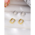 wholesale 925 Silver Cross-border Minimalist Geometric U-shaped Earrings, Women's Ins Ellipse Smooth Ear Hoops, Autumn Winter Ear Accessories-0-1