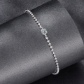 wholesale S925 silver platinum-plated crystal moissanite bead bracelet, glamorous and stylish-0-1