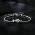 wholesale S925 silver, plated, delicate Moissanite woven bracelet, lightweight luxury women's accessory-0-2