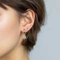 wholesale 925 Sterling Silver Snowflake Zircon Earrings For Women, Minimalist And Versatile-0-2