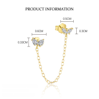 wholesale 925 Sterling Silver Butterfly-E4960-Gold/Pair 925 Silver