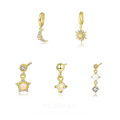 wholesale S925 Sterling Silver Earrings With Star, Moon, Opal, And Ear Hoop Design For Women-0-0