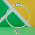 wholesale 925 Sterling Silver Pink Cubic Zirconia Golf Bag Ball Dangle Charm For Bracelets-0-3