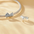 wholesale Sterling Silver S925 Autumn Leaf Beads Bracelet Handmade Charms SCC2575-0-3