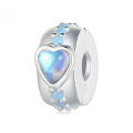 wholesale Sterling Silver S925 Magic Heart Spacer Bead Bracelet with Silicone Beads-0-0