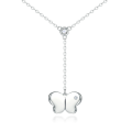 wholesale 925 Sterling Silver Cubic Zirconia Butterfly Lariat Drop Pendant Necklace For Women-0-0
