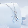 wholesale Sterling Silver S925 Sun Moon Stars Pendant Bracelet with Zircon Opal-0-4