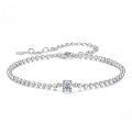 wholesale S925 silver platinum-plated crystal moissanite bead bracelet, glamorous and stylish-0-0