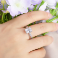 wholesale Sterling silver S925 ring, 7*9 3ct 5A cubic zirconia butterfly bow knot, luxury style-0-2