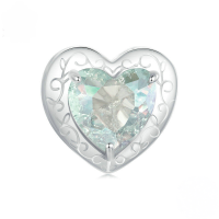 wholesale Silver 925 Oasis Unicorn Love Bead Heart-Shape Loose Beads Jewelry-undefined