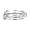 wholesale Sterling silver S925 three-ring band ring, minimalist tail ring design jewelry-0-0
